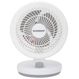 Вентилятор настольный SONNEN FT-160, 40Вт, 23см, 3 скорости, вращение на 60°, механическое управление, белый, 457784