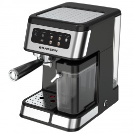 Кофеварка рожковая со встроенным капучинатором BRASSON (БРАССОН) CM-1830, 4 напитка, дисплей, 1,6 л, 1250 Вт, 20 бар, 457885