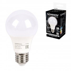 Лампа светодиодная SONNEN EXTRA, 7 (60) Вт, Е27, груша, нейтральный белый, 30000 ч, LED A60-7W-4000-Е27, 457890