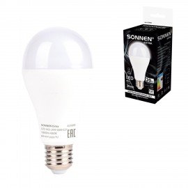 Лампа светодиодная SONNEN EXTRA, 20 (150) Вт, Е27, груша, нейтральный белый, 30000 ч, LED A65-20W-4000-Е27, 457899