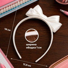 Ободок для волос с бантиком, ширина 1см., белый MONTE VITA (МОНТЕ ВИТА), 457940