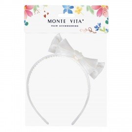 Ободок для волос с бантиком, ширина 1см., белый MONTE VITA (МОНТЕ ВИТА), 457940