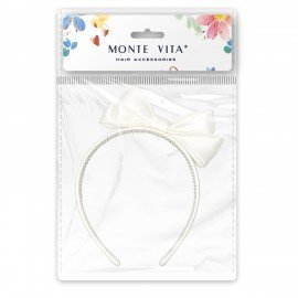 Ободок для волос с бантиком, ширина 1см., белый MONTE VITA (МОНТЕ ВИТА), 457940