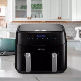 Аэрогриль KITFORT КТ-2250, 1750Вт, 2х4,5л, 12 программ, таймер, сенсорное управление,