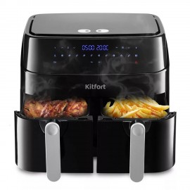 Аэрогриль KITFORT КТ-2250, 1750Вт, 2х4,5л, 12 программ, таймер, сенсорное управление,