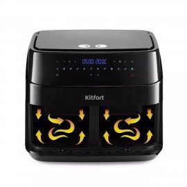 Аэрогриль KITFORT КТ-2250, 1750Вт, 2х4,5л, 12 программ, таймер, сенсорное управление,