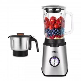 Блендер стационарный KITFORT КТ-1344, 800Вт, 3 скорости, чаша 1,5л, металл, черный/се