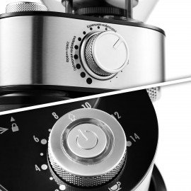 Кофемолка KITFORT КТ-717, мощность 200 Вт, вместимость 100г, 14 степеней помола, стал