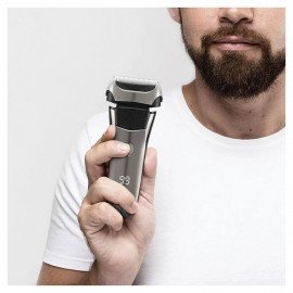 Электробритва сетчатая KITFORT KT-3111, 2 насадки, аккумулятор, сухое бритье, черная/, KT-4138