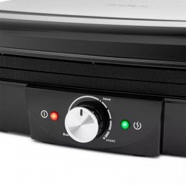 Электрогриль KITFORT KT-1656, 2000 Вт, фиксированные панели, регулировка температуры, серебристый