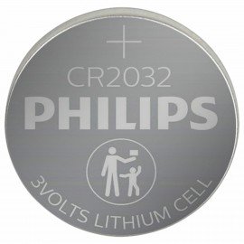 Батарейка литиевая PHILIPS Lithium CR2032, таблетка, дисковая, кнопочная, 1 шт., блистер (отрывной блок), Б0064640
