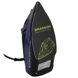 Утюг паровой BRASSON (БРАССОН) SI-2530, 3000Вт, керамика, автоотключение, антикапля, ШНУР 2,8м, самоочистка, черный/синий, 458311