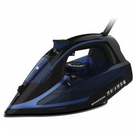 Утюг паровой BRASSON (БРАССОН) SI-2530, 3000Вт, керамика, автоотключение, антикапля, ШНУР 2,8м, самоочистка, черный/синий, 458311