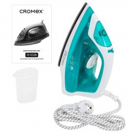 Утюг паровой CROMEX SI-102B, 1400Вт, антипригарное покрытие, паровой удар, самоочистка, компактный, зеленый/белый, 458313