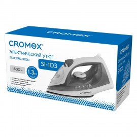 Утюг паровой CROMEX SI-103, 1800Вт, антипригарное покрытие, паровой удар, вертикальное отпаривание, самоочистка, серый/белый, 458314