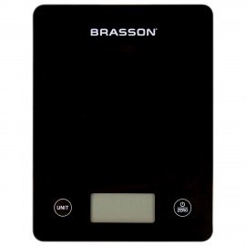 Весы кухонные УМНЫЕ BRASSON KS-22D, до 10кг, КБЖУ, приложение, стекло, черные, 458446