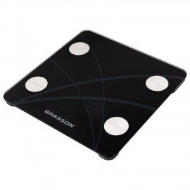 Весы напольные диагностические BRASSON FS-33D, 30*30 см, до 180 кг, 15 параметров, стекло, черные, 458447
