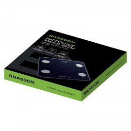 Весы напольные диагностические BRASSON FS-33D, 30*30 см, до 180 кг, 15 параметров, стекло, черные, 458447