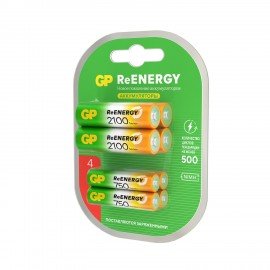 Батарейки аккумуляторные GP ReEnergy Ni-Mh НАБОР 8 шт (ПРОМО 4+4) AA+ААА (HR6+HR03) 2000mAh+750mAh, 210AAHC/75AAAHC