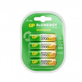Батарейки аккумуляторные GP ReEnergy Ni-Mh пальчиковые КОМПЛЕКТ 4 шт АА (HR6) 2600mAh, 270AAHCRGY-2CRC