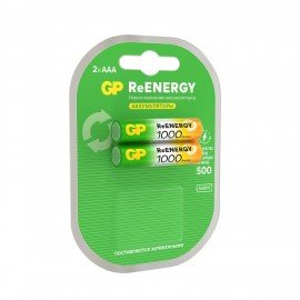 Батарейки аккумуляторные GP ReEnergy Ni-Mh мизинчиковые КОМПЛЕКТ 2 шт ААА (HR03) 950, 100AAAHCRGY-2CR