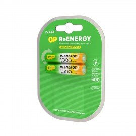 Батарейки аккумуляторные GP ReEnergy Ni-Mh мизинчиковые КОМПЛЕКТ 2 шт ААА (HR03) 950, 100AAAHCRGY-2CR