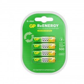 Батарейки аккумуляторные GP ReEnergy Ni-Mh мизинчиковые КОМПЛЕКТ 4 шт ААА (HR03) 950, 100AAAHCRGY-2C