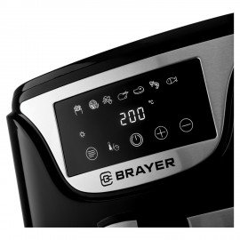 Аэрогриль BRAYER BR2037, 1500 Вт, 5 л, 7 программ, таймер, сенсорное управление, нерж