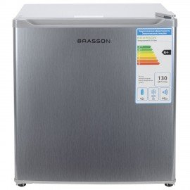 Холодильник компактный BRASSON (БРАССОН) RF-50Silver, однокамерный, общий объем 47л, мороз. камера 5л, 49,6x45,4x44,5 см, серебрист., 458498