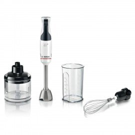 Блендер погружной BOSCH MSM4W421, 800 Вт, 1 скорость, 3 насадки, стакан, белый