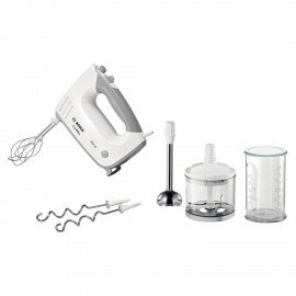 Миксер BOSCH MFQ 36480, 450Вт, 5 скоростей, 6 насадок, стакан, белый, MFQ36480