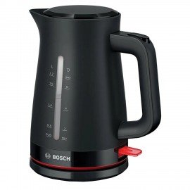 Чайник BOSCH TWK3M123, 1,7л, 2400Вт, закрытый нагревательный элемент, пластик, черный