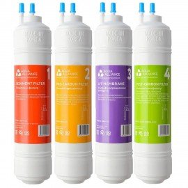 Фильтры для пурифайеров 12 дюймов, ресурс 10000 л, КОМПЛЕКТ 4 шт., AQUAALLIANCE A-12U, 70325