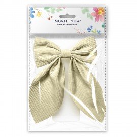 Бант для волос на заколке, 13*7*21 см, бежевый, MONTE VITA, 458836