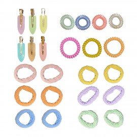 Резинки для волос (19 шт) с зажимами (6 шт), КОСМЕТИЧКА В ПОДАРОК, MONTE VITA, 458862