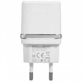 Зарядное устройство сетевое HOCO 12 Вт, 2.4 А, 2 х USB, кабель Type-C, 1 м, белый, УТ000023100