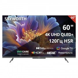 Телевизор SKYWORTH 60Q66H, 60" (152 см), QLED+, 3840x2160, 4K, 16:9, Google TV, Wi-Fi