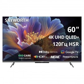 Телевизор SKYWORTH 60Q66H, 60" (152 см), QLED+, 3840x2160, 4K, 16:9, Google TV, Wi-Fi