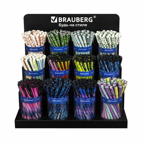 Подставка под ручки и карандаши в тубах BRAUBERG, металл, 12 отделений, 35x39x32 см, 505914