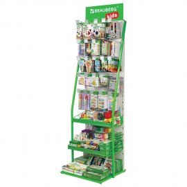 Стойка для размещения товара напольная BRAUBERG KIDS, 205x60x50 см, 25 крючков, 3 полки, 506321
