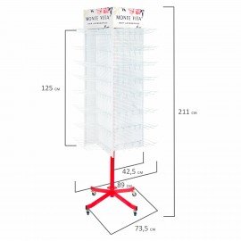 Стойка для размещения товара напольная MONTE VITA, 211x58x58 см, 150 крючков, 507505