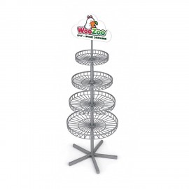 Стойка для игрушек напольная WOOZOO, 185х70 см, 4 вращающиеся корзины, 507863