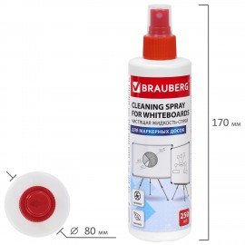 Чистящая жидкость-спрей для маркерных досок BRAUBERG, 250 мл, 510119