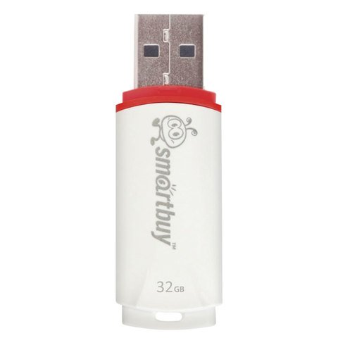 Флеш-диск 32 GB, SMARTBUY Crown, USB 2.0, белый, SB32GBCRW-W