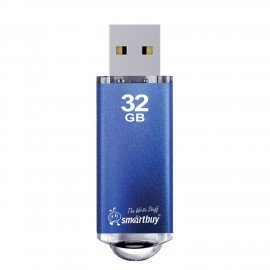 Флеш-диск 32 GB, SMARTBUY V-Cut, USB 2.0, металлический корпус, синий, SB32GBVC-B