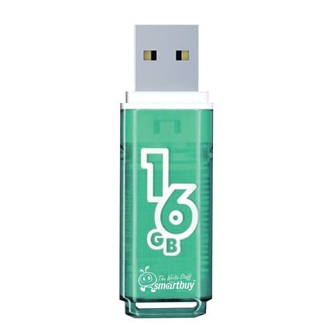 Флеш-диск 16 GB, SMARTBUY Glossy, USB 2.0, зеленый, SB16GBGS-G