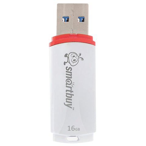 Флеш-диск 16 GB, SMARTBUY Crown, USB 2.0, белый, SB16GBCRW-W