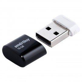 Флеш-диск 16 GB, SMARTBUY Lara, USB 2.0, черный, SB16GBLARA-K