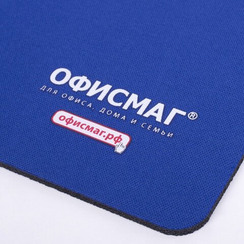 Коврик для мыши ОФИСМАГ, резина+ткань, 220х180х3 мм, 512812