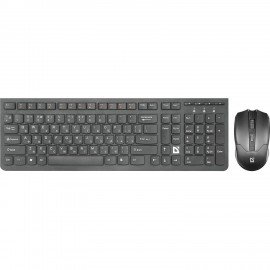 Набор беспроводной DEFENDER Columbia C-775RU, USB, клавиатура, мышь 2 кнопки + 1 колесо-кнопка, черный, 45775